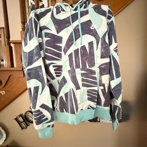 Nike Abstract Graphic Hoodie in Mint and Black
